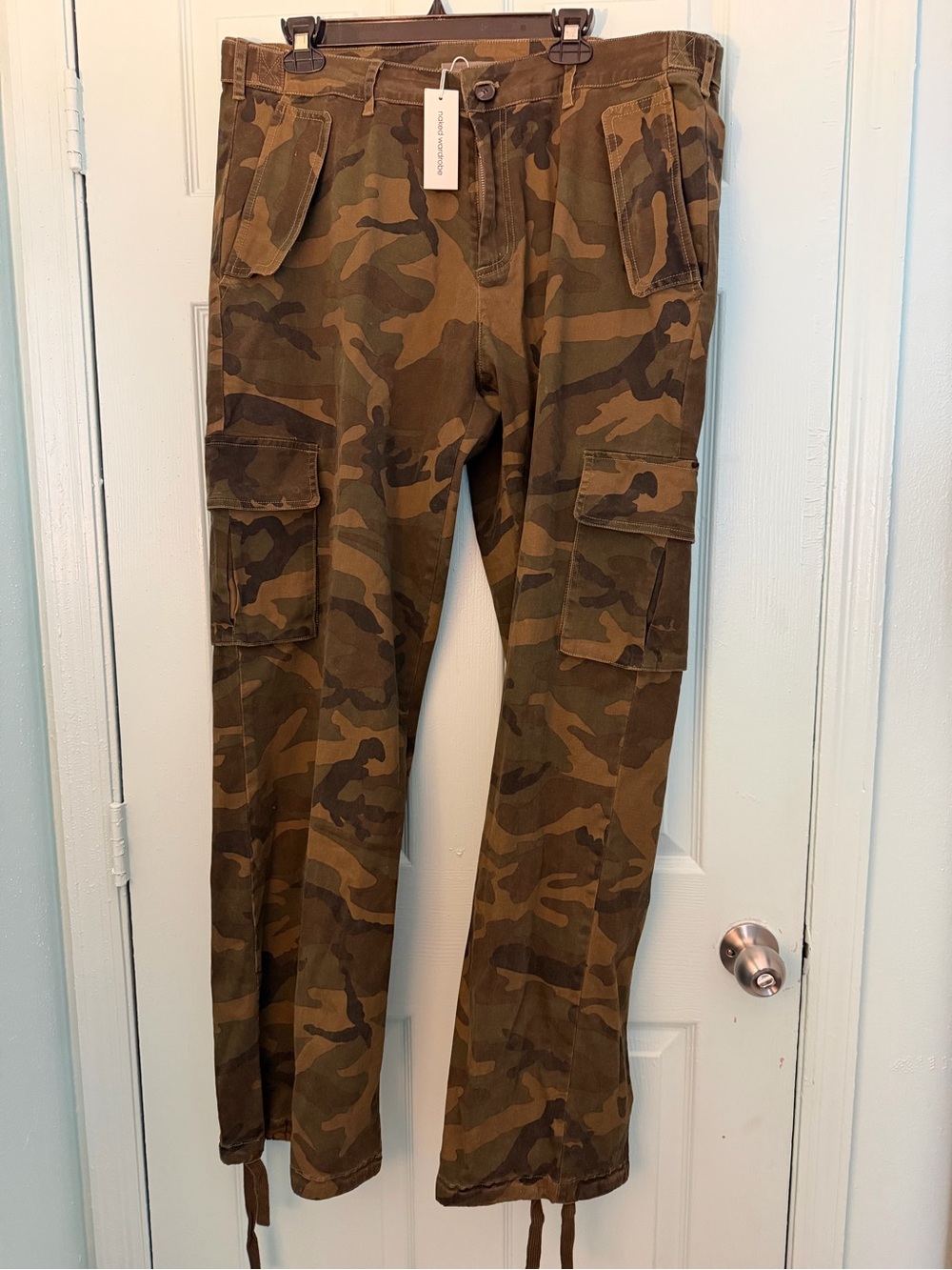 naked wardrobe Green & Brown Camo Cargo Pants